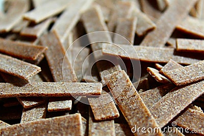 Uncooked buckwheat pasta Stock Photo