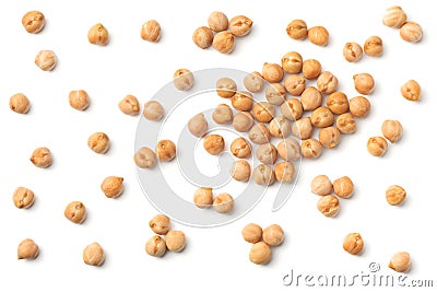 Uncooked chickpea isolated on white, top view Stock Photo