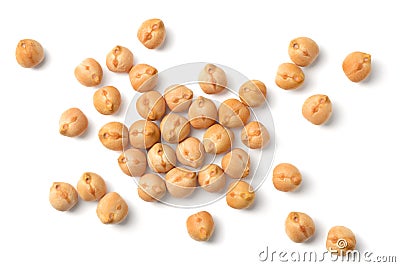 Uncooked chickpea isolated on white, top view Stock Photo