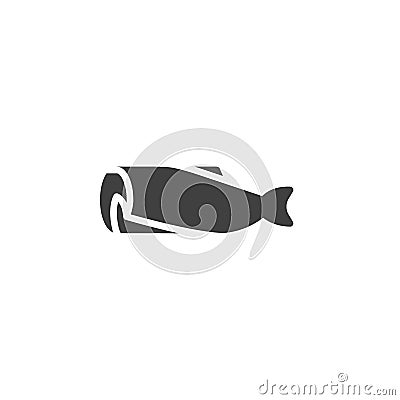 Uncooked fish vector icon Vector Illustration