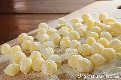 Uncooked Gnocchi pasta Stock Photo