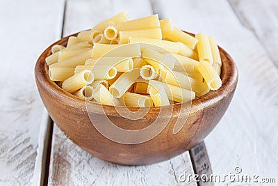 Uncooked macaroni bowl Stock Photo