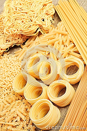 Uncooked pasta Stock Photo