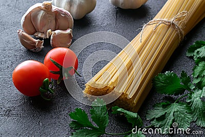 Uncooked spaghetti pasta Stock Photo