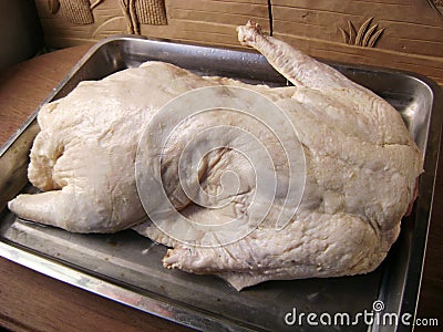 Uncooked whole goose Stock Photo