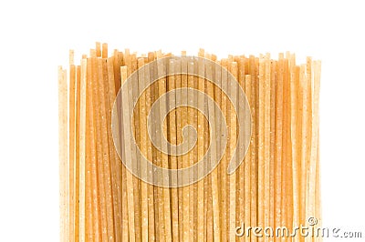 Uncooked whole wheat pasta Stock Photo