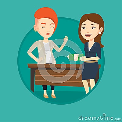 Uncorrupted woman refusing to take bribe. Vector Illustration