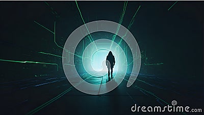 Enigmatic Resonance: Shadows of the Cipher. Generative AI Stock Photo