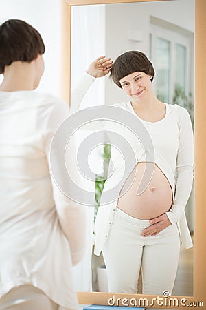 Uncovered belly Stock Photo