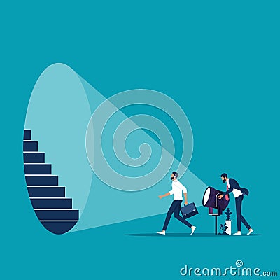 Uncovering business strategy and career concept Vector Illustration