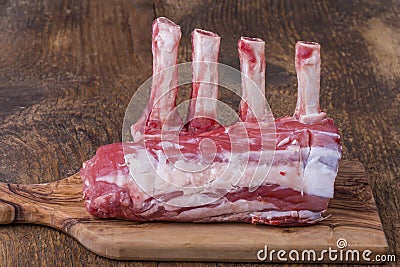 Uncut raw veal cutlets Stock Photo