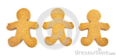 Undecorated Gingerbread People on a White Background Stock Photo