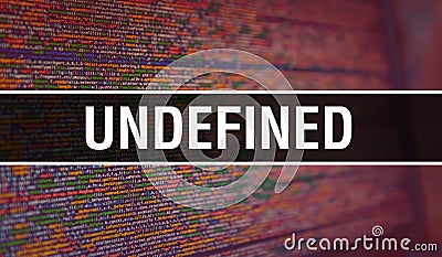 Undefined with Binary code digital technology background. Abstract background with program code and Undefined. Programming and Stock Photo