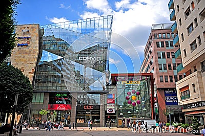 Undefined people at the Corvin plaza shopping centre in downtown Editorial Stock Photo
