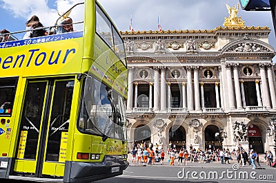 Undefined people on the touristi bus, Paris Editorial Stock Photo