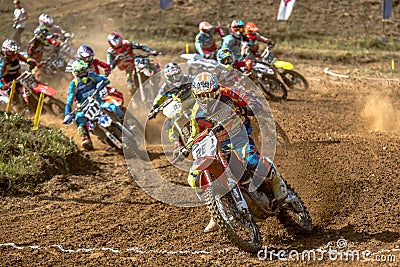 Undefined rider on Polish Motocross Championship Poland, Gdansk 11 Septemeber 2016 Editorial Stock Photo