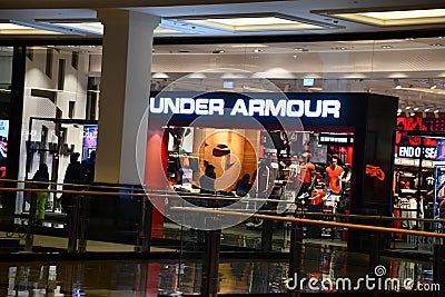 Under Armour store at Mall of the Emirates in Dubai, UAE Editorial Stock Photo