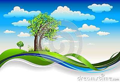 Under the bright spring sky Vector Illustration