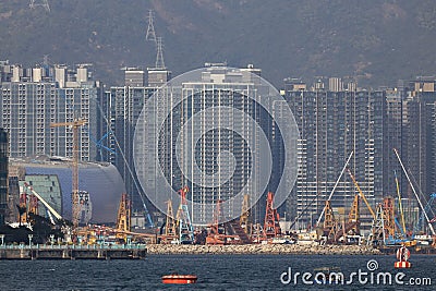 under consideration residential building at the Kai Tak, Jan 13 2024 Editorial Stock Photo