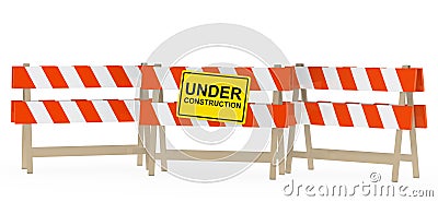 Under construction barrier Stock Photo