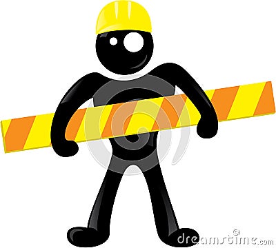 Under construction black man icon Vector Illustration