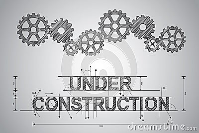 Under construction concept, sketched drawing Vector Illustration