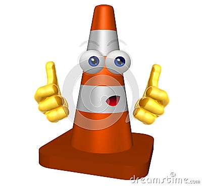 Under construction cone icon Cartoon Illustration