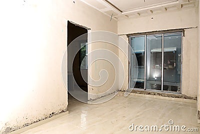 A under construction flat in a under construction building Stock Photo