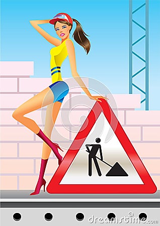 Under construction for internet web page Vector Illustration