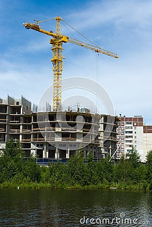 Under construction modern house Stock Photo