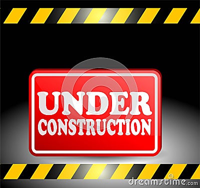 Under construction progress red plat sign Vector Illustration