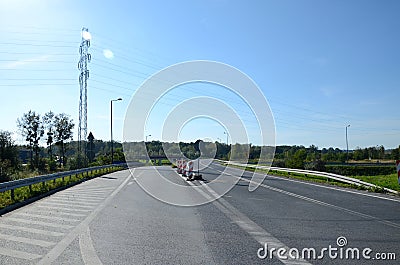 Under construction road Stock Photo