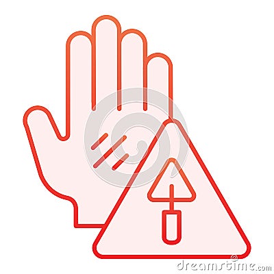 Under construction sign flat icon. Caution construction red icons in trendy flat style. Warning symbol gradient style Vector Illustration