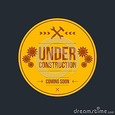 Under construction sign, graphic design Vector Illustration