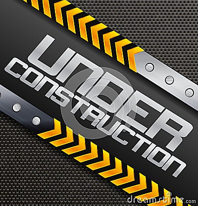 Under construction sign on a textured background Vector Illustration