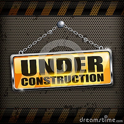 Under construction sign black Vector Illustration