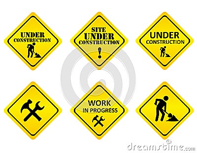 Under construction sign Stock Photo