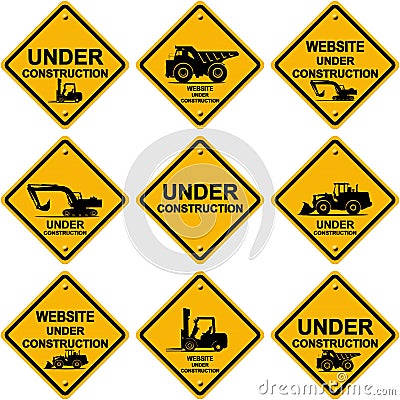 Under construction signs Stock Photo