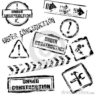 Under construction stamps Vector Illustration