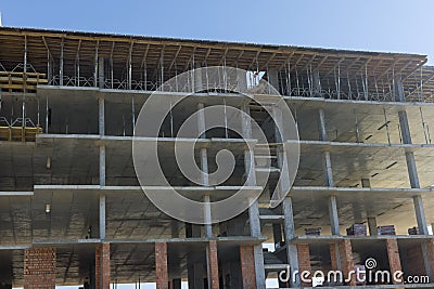 Under construction tall concrete building the skyscraper Stock Photo