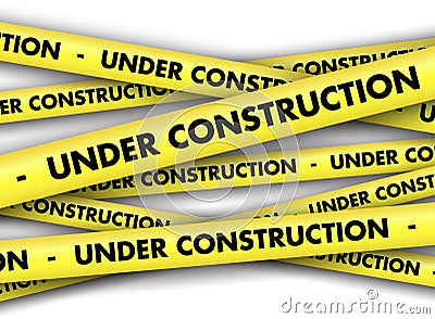 Under construction tape background Vector Illustration