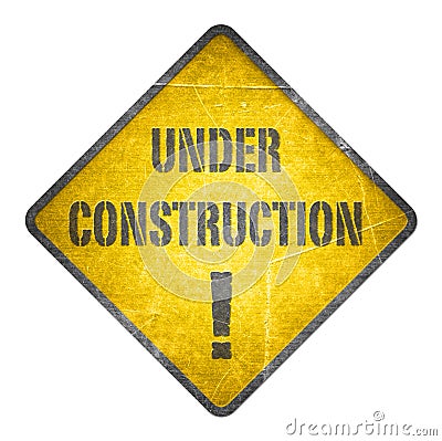 Under construction, yellow sign Vector Illustration