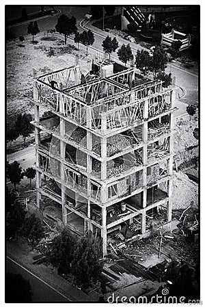 Under construction building view from eiffel tower lahore Stock Photo