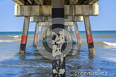 Under a Fishing Pier Stock Photo