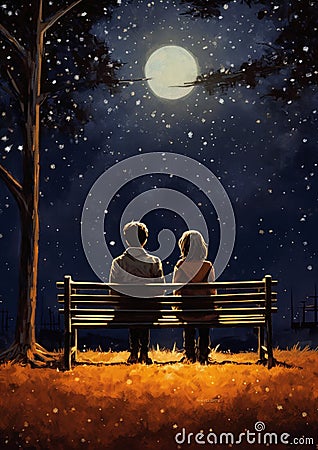 Under the Full Moon: A Young Adult Fantasy of New Beginnings Stock Photo