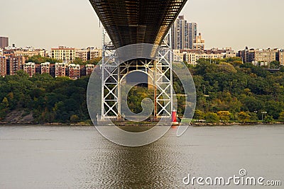 Under the George Washington Bridge, NJ and NY Stock Photo