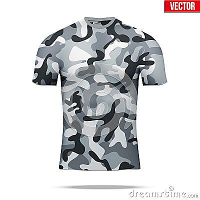 Under layer compression shirt in camouflage style. Vector Illustration