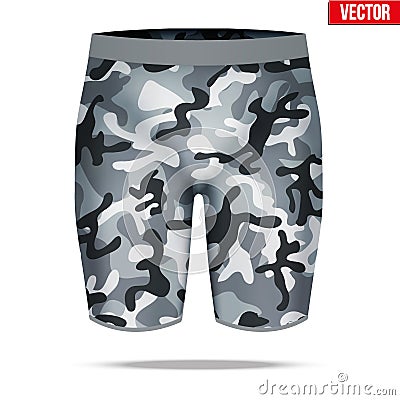 Under layer compression shorts with in camouflage style. Vector Illustration