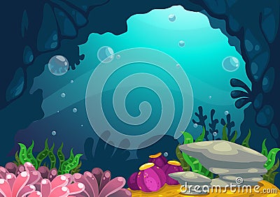 Under the sea background Vector Illustration