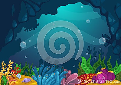 Under the sea background Vector Illustration